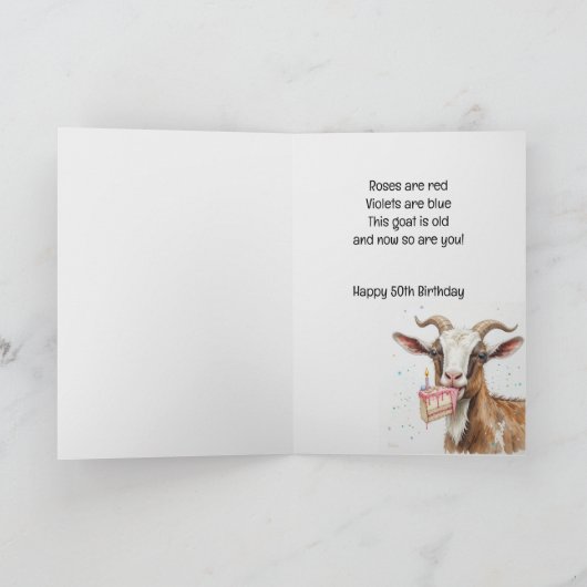 Custom Age Verjaardag Oude Geit "Over the Hill" Hu Kaart (Binnen)