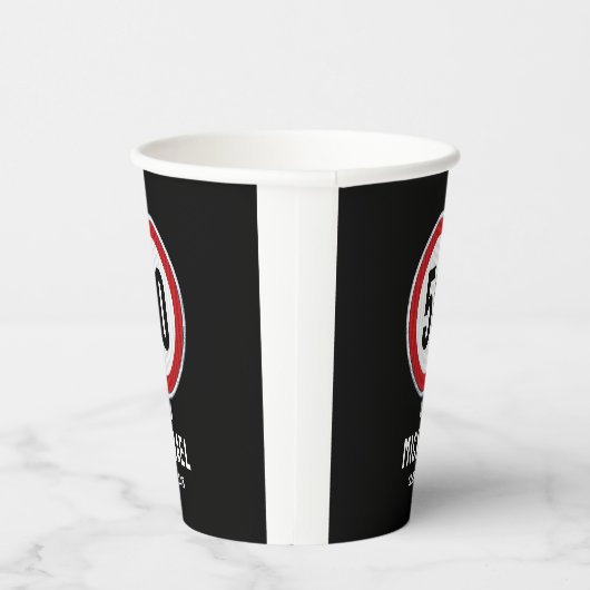 CUSTOM AGE verjaardag Snelheidslimiet verkeersbord Papieren Bekers (Rechts)