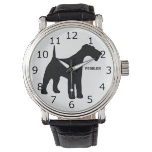 CUSTOM Airedale Terrier Hond Silhouet Horloge