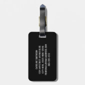 Custom Airport Code Funny Black Luggage Bagagelabel (Achterkant verticaal)