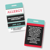 Custom Allergy Alert Chef Kaart Badge (Voor- en achterkant)