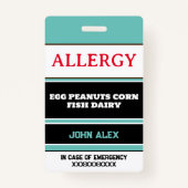 Custom Allergy Alert Chef Kaart Badge (Voorkant)