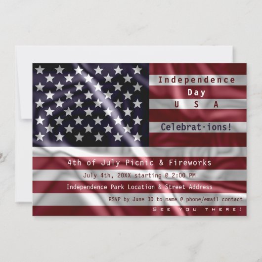 Custom American Flag, Viering van 4 juli Kaart (Voorkant)