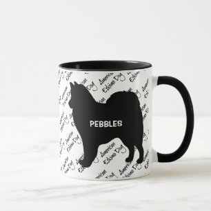 CUSTOM Amerikaanse Eskimo Dog Silhouette Mok