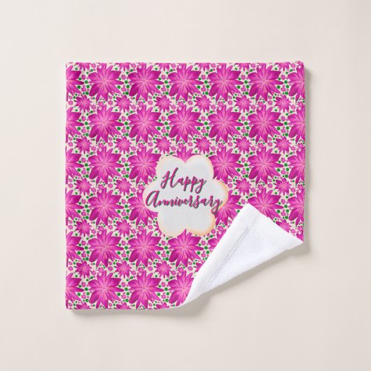 Custom and personalized pink floral  (Gant de toilette)