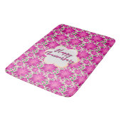Custom and personalized pink floral  badmat (Gekanteld)