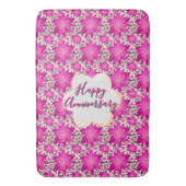 Custom and personalized pink floral  badmat (Voorkant Verticaal)