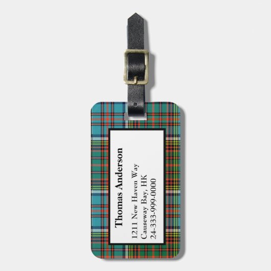 Custom Anderson Tartan Pset Bagagelabel (Voorkant verticaal)