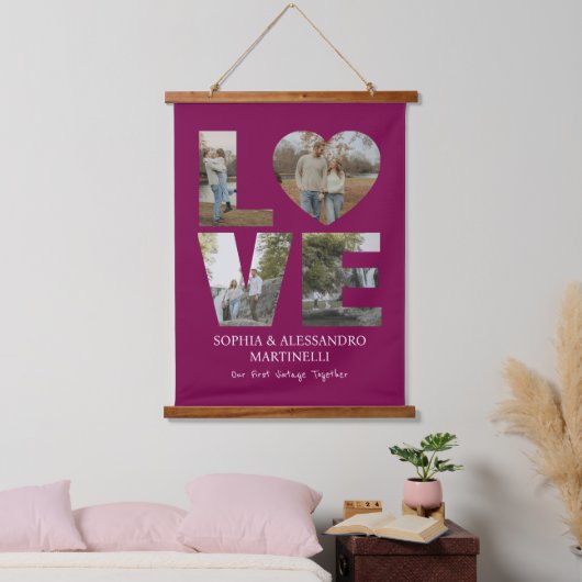Custom Anniversary Photo  Hangend Wandkleed (Slaapkamer)