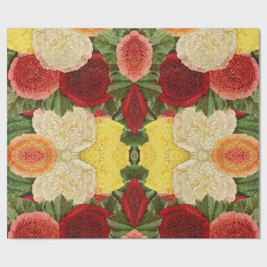 Custom Antiek  Rood Wit Roze Rozen Cadeaupapier (Vlak)