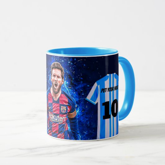 Custom Argentina Jersey Mug – Number 10 Football C (Devant droit)