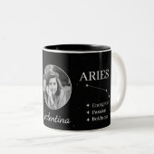 Custom Aries Zodiac Mug with Name & Traits (Devant droit)