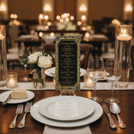 Custom Art Deco Embroidered-Style Wedding Menu