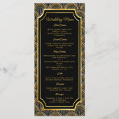 Custom Art Deco Embroidered-Style Wedding Menu (Devant)