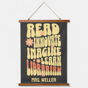Custom Art Teacher Retro lezen innoveren beeld Hangend Wandkleed