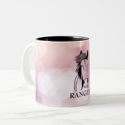 Custom Artistic Horse op Roze Mok (Voorkant links)
