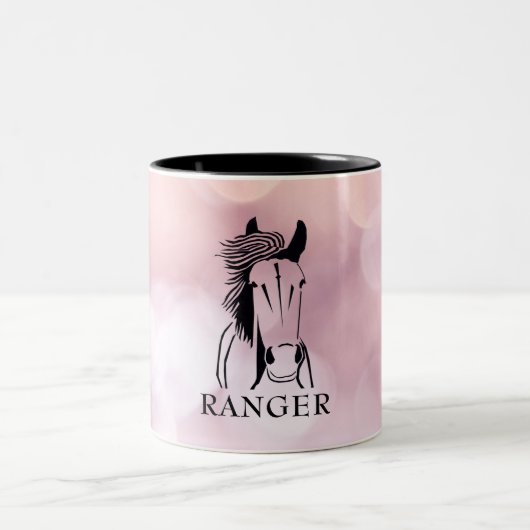 Custom Artistic Horse op Roze Mok (Center)