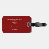 custom athlete monogram maroon black soccer balls bagagelabel (Achterkant horizontaal)