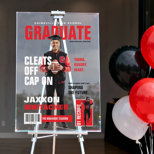 Custom Athlete Photo Graduation Magazine Display