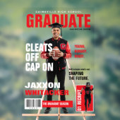 Custom Athlete Photo Graduation Magazine Display (Neutre)