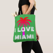 Custom attractive vibrant I love Miami Green Draagtas (Dichtbij)