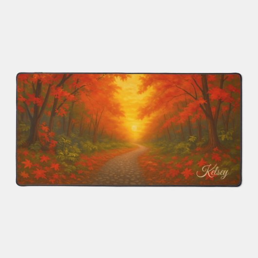 Custom Autumn Desk Mat | Back-to-School Dorm Decor (Recto)