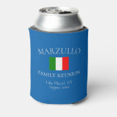 Custom Azure Blue Family Reunion Souvenir|Favor Blikjeskoeler (Blikje Achterkant)