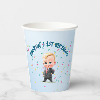 Custom Baby Boy Birthday Party Paper Cup Drinkware Papieren Bekers