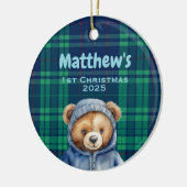 Custom Baby Boy First Christmas Ornament Bear (Links)