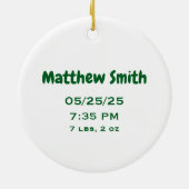 Custom Baby Boy First Christmas Ornament Bear (Achterkant)