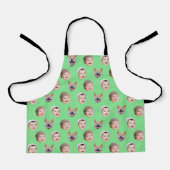 Custom Baby Face, Custom Family 3 Foto's Groen Schort (Voorkant)