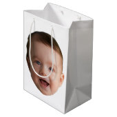 Custom Baby Face, Funny custom photo Medium Cadeauzakje (Achterkant Gekanteld)