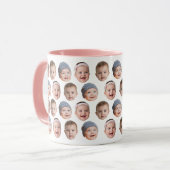 Custom Baby Face Mug Baby 3 Photos Mok (Voorkant links)