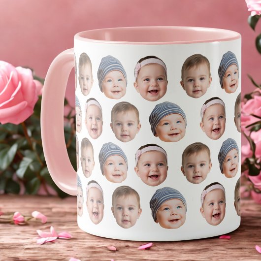 Custom Baby Face Mug Baby 3 Photos Mok