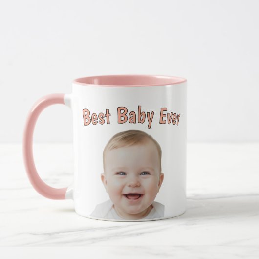 Custom Baby Face Mug – Personalized Baby Photo (Gauche)