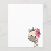 Custom Baby Girl Giraffe Party Letterhead (Voorkant)