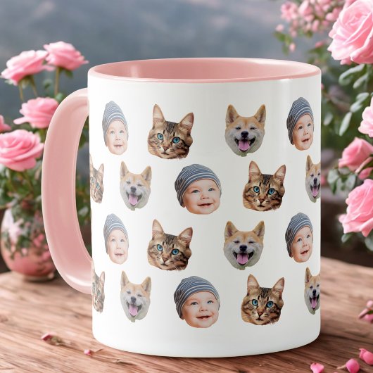 Custom Baby Picture Mug with Repeating Faces