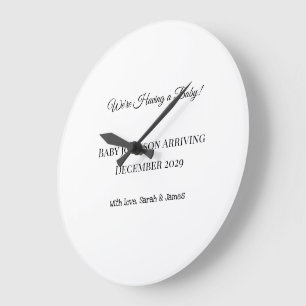 Custom Baby Reveal Kaart Grote Klok