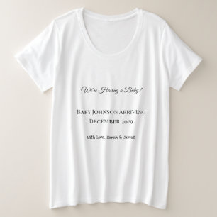 Custom Baby Reveal Kaart Grote Maat T-shirt