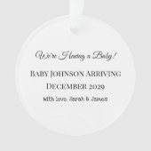 Custom Baby Reveal Kaart Ornament (voorkant)