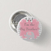 Custom Baby shower Party Ik ben de Big Bro Button (Voorkant /achterkant)