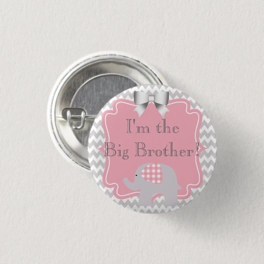 Custom Baby shower Party Ik ben de Big Bro Button (Voorkant /achterkant)