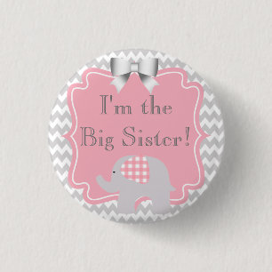 Custom Baby shower Party Ik ben de Big Sister Butt Ronde Button 3,2 Cm