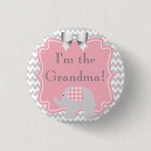 Custom Baby shower Party Ik ben de Oma Button