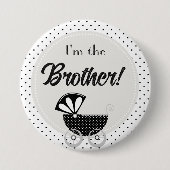 Custom Baby Shower Party I'm the Brother Button (Voorkant)