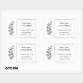 Custom Baby Shower Stickers - Modern Simple Design (Feuille)