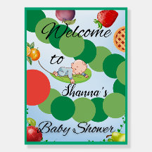 Custom Baby shower Welcome Board - Caterpillar