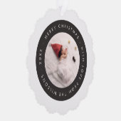 Custom Baby's eerste kerst fotokaart Ornament (Rechts)