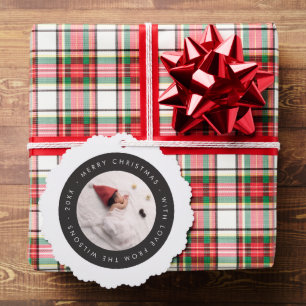 Custom Baby's eerste kerst fotokaart Ornament Kaart