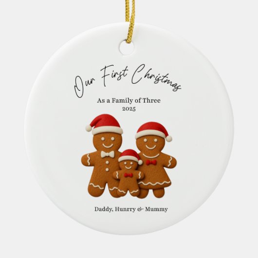 Custom Baby's Eerste Kerstballen, Custom Keeps Keramisch Ornament (Voorkant)